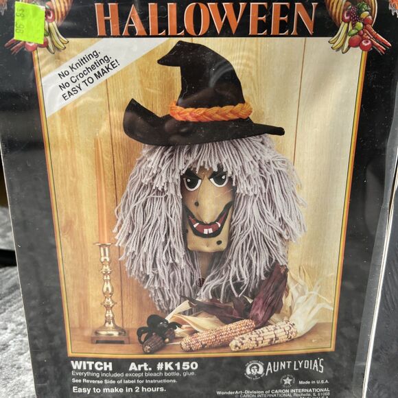 Aunt Lydia's Halloween Bleach Bottle Witch K150 and Pumpkin K146 Craft Kits - Picture 2 of 6